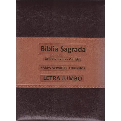 Bíblia Com Harpa e Ziper Marrom (Letra Jumbo)