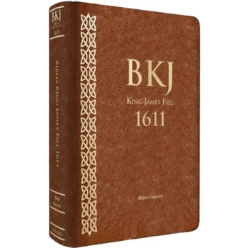 Bíblia King James 1611 | Letra Hipergigante | Capa Luxo Marrom