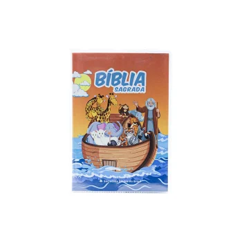 Bíblia Infantil para evangelismo com adesivos | SBB | Capa brochura ilustrada, arca