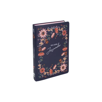 Bíblia Jornada Slim - Capa semiflexivel, floral azul