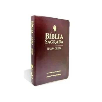 BIBLIA GRANDE HARPA CRISTA SLIM LUXO MARROM ARC