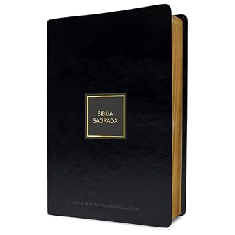 Bíblia Sagrada NVT | Capa Couro Luxo Preto-Dourado: Bíblia Premium | NVT