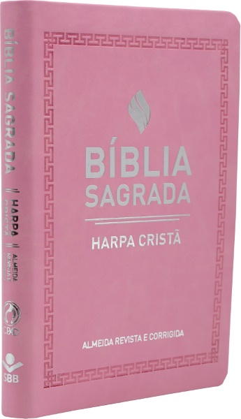 BÍBLIA SAGRADA SLIM COM HARPA CRISTÃ ROSA ARC