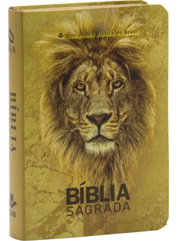 Bíblia Sagrada NAA Edição de Bolso Capa Flexível Leão Dourado